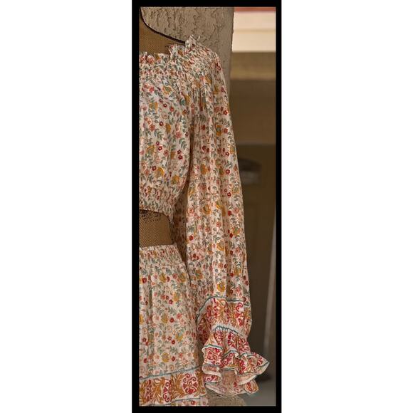 Cleobella Rhea Blouse and Rosa Midi Skirt Carnation Print Set Size: Large - Picture 7 of 12